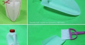 Herramientas de jardín con botellas de plastico