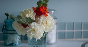 Plantas y flores en el baño