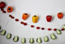 Guirnalda de verduras para decorar guirnalda