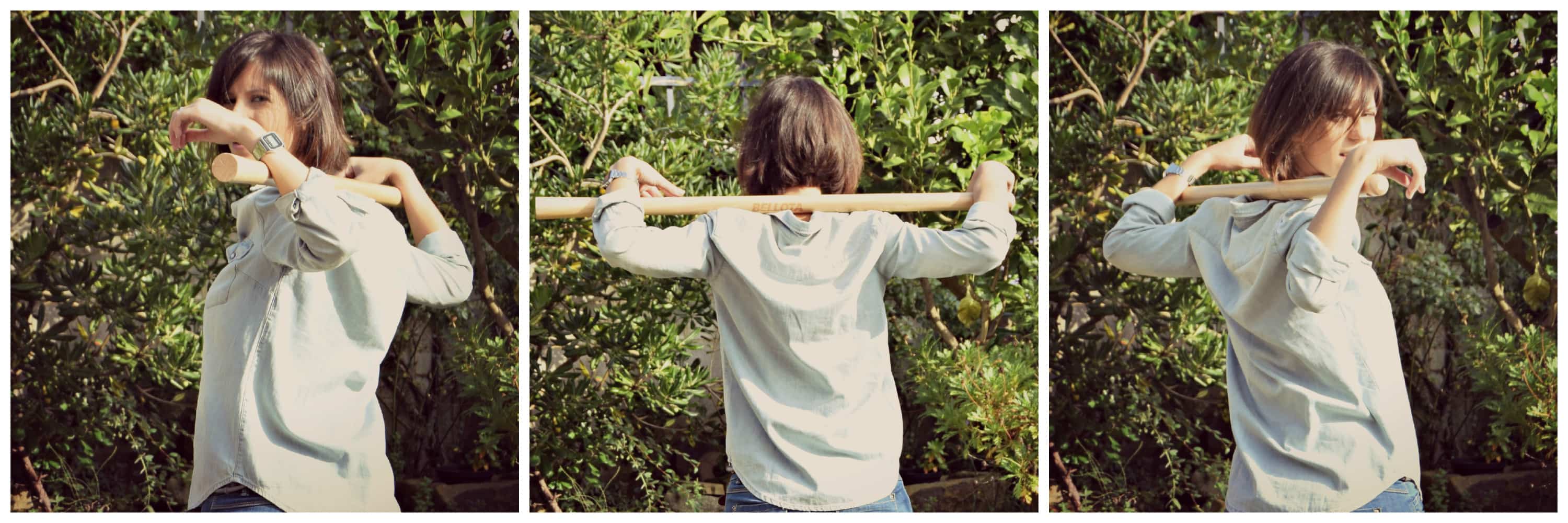 ¿Qué usos alternativos tiene una azada de Bellota? 3 rotacion de tronco - deporte con herramientas de jardineria