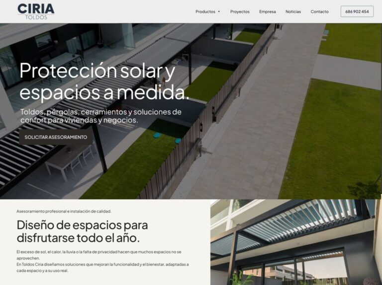 Ciria Toldos Inaugura Nueva Página Web con Diseño Intuitivo y Completa Exhibición de Productos y Proyectos