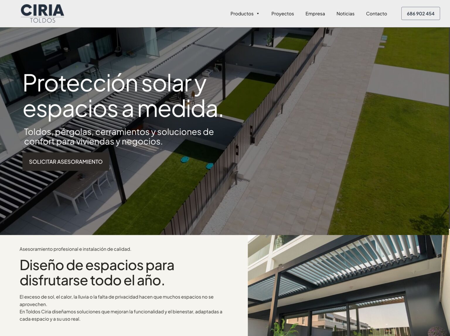 Ciria Toldos Inaugura Nueva Página Web con Diseño Intuitivo y CIRIA Toldos lanza su nueva página web con un diseño más intuitivo y una completa exposición de productos y proyectos realizados